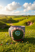 Handmade Ceramic Hobbit Door Cup – Bag End Design, Fantasy Gift