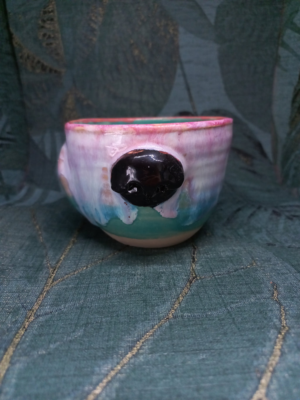 Handmade Ceramic Dog Nose Cup – Finger Pocket Handle, Cosy Gift