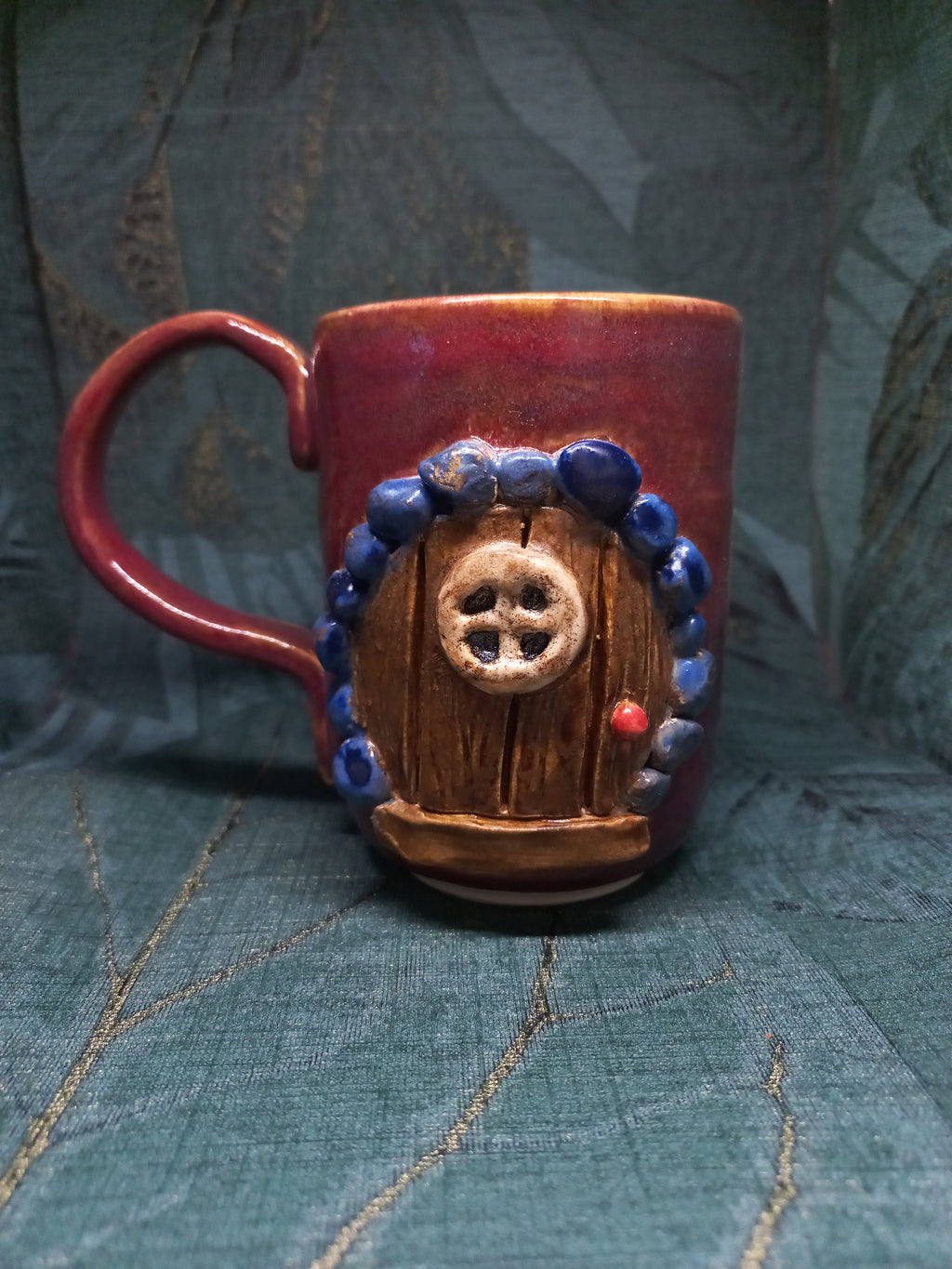 Handmade Ceramic Hobbit Door Mug – Fantasy Gift for LOTR Fans