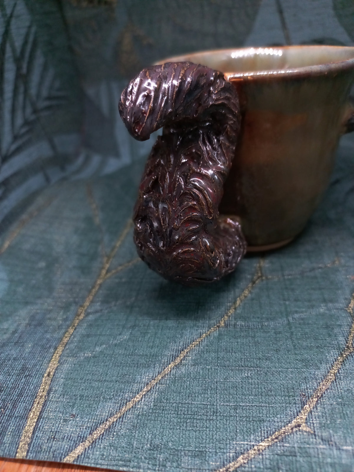 Handmade Ceramic Squirrel Mug – Tipping Mechanism, Nature Gift