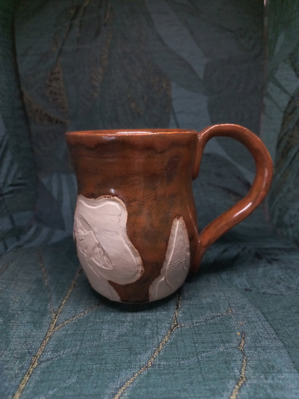 Handmade Ceramic Gnome Mug – Carved Woodland Forest Design
