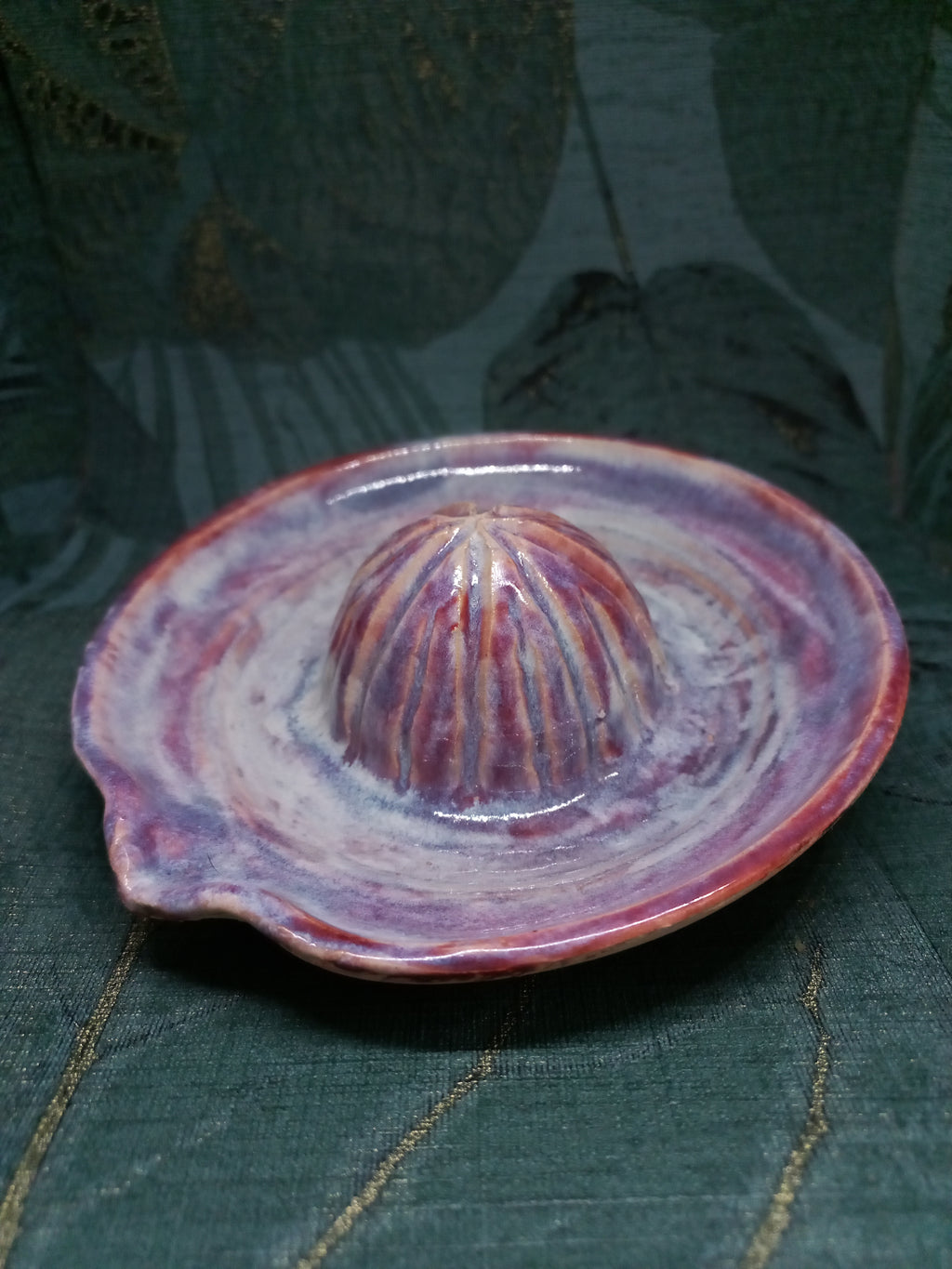 Handmade Ceramic Citrus Press – Marbled Glaze, Kitchen Gift