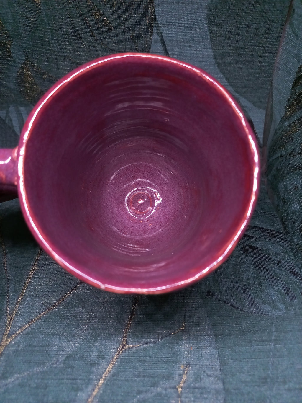 Handmade Ceramic Mug – Sculptural Tentacle Handle, Purple Glaze