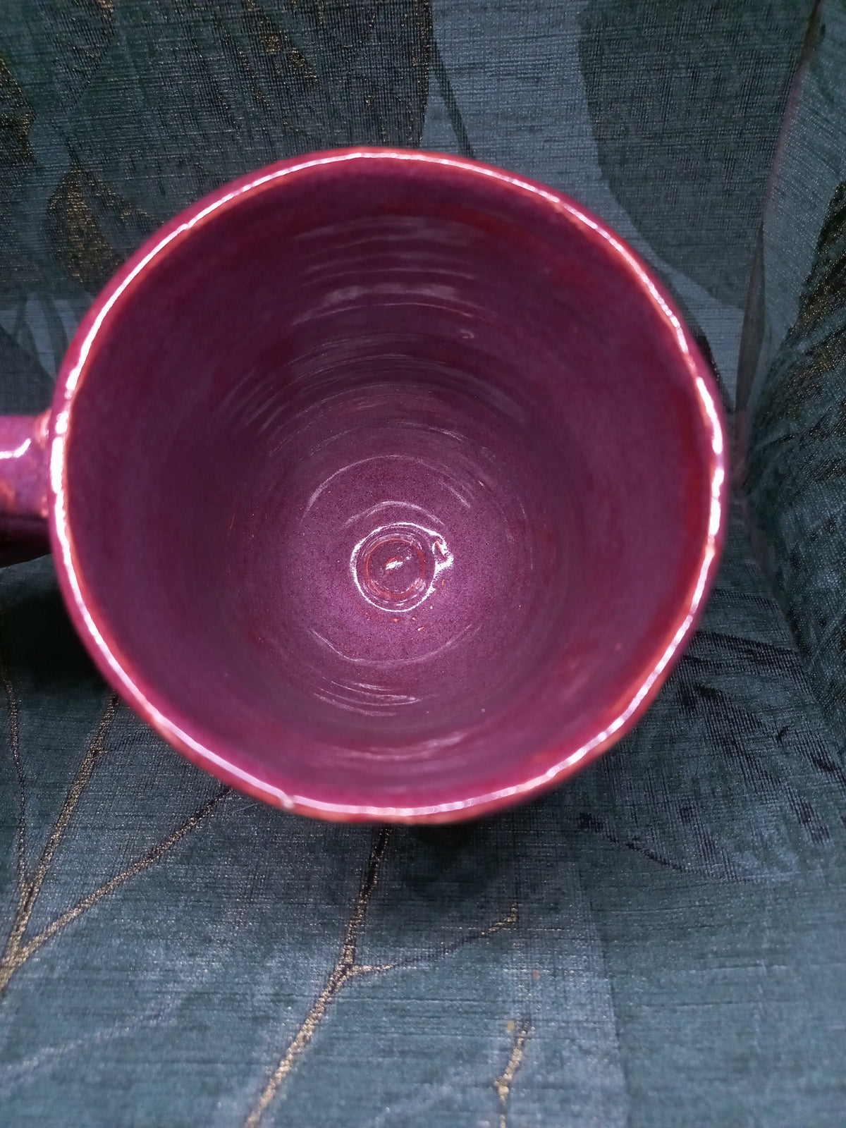 Handmade Ceramic Mug – Sculptural Tentacle Handle, Purple Glaze