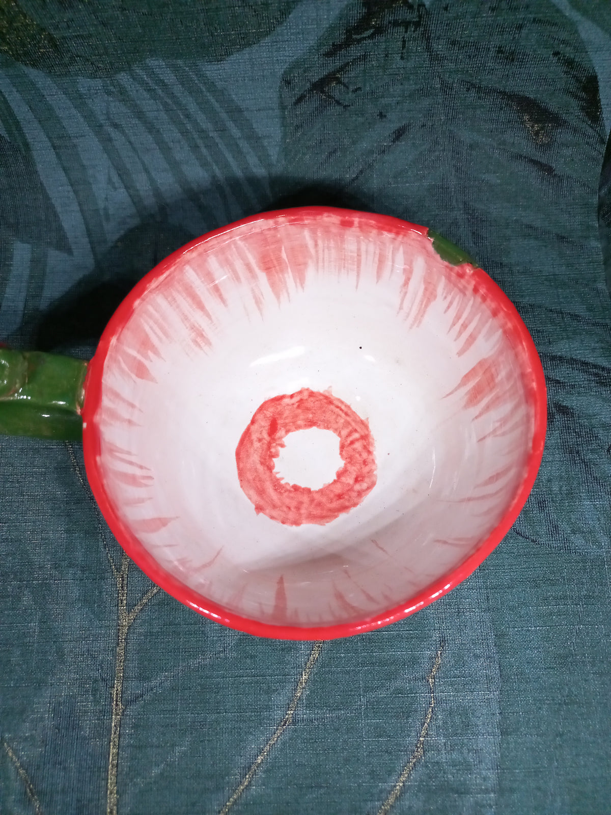 Handmade Ceramic Mug – Botanical Strawberry Leaf Glaze