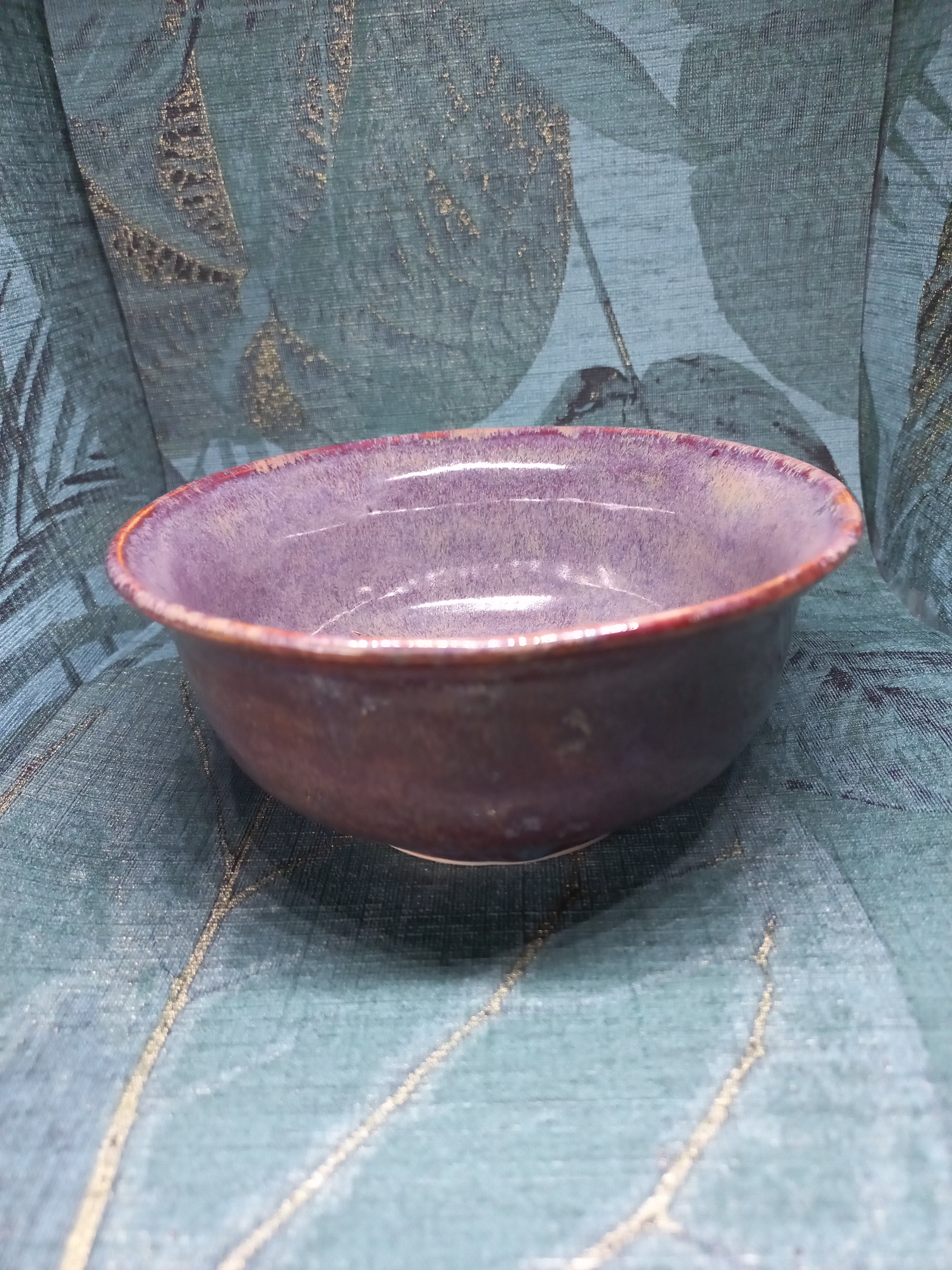 Handmade Ceramic Ramen Bowl – Purple Glaze, Microwave Safe