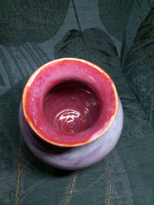 Handmade Ceramic Bud Vase – Botanical Glaze, Desk or Shelf Decor