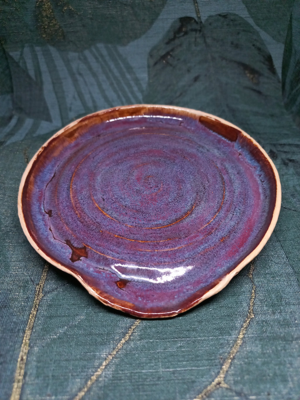 Handmade Ceramic Spoon Rest – Purple Glaze, Kitchen Decor Gift