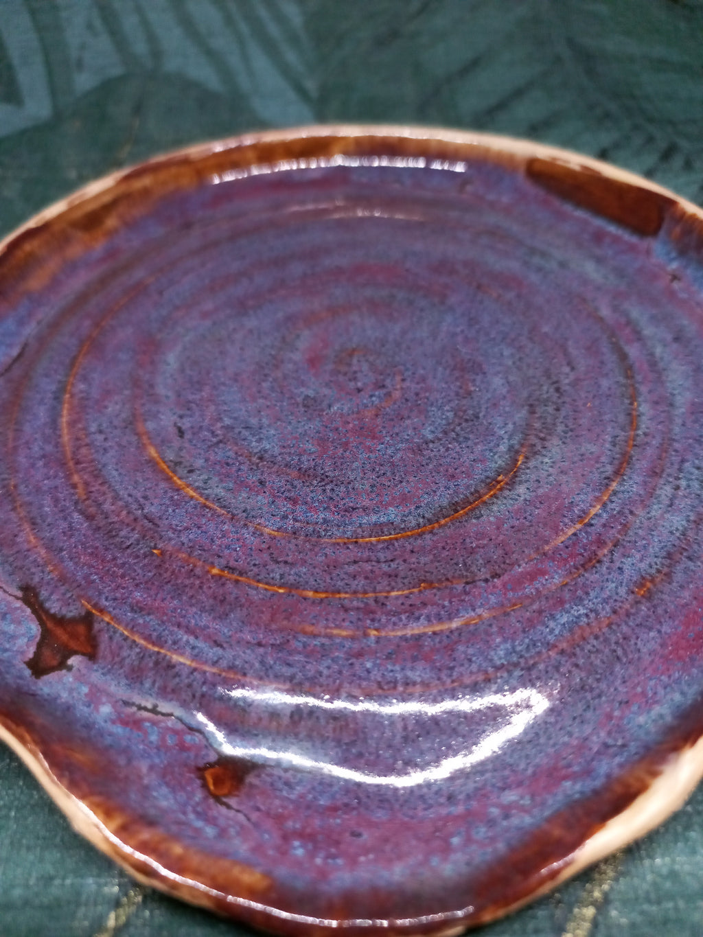 Handmade Ceramic Spoon Rest – Purple Glaze, Kitchen Decor Gift