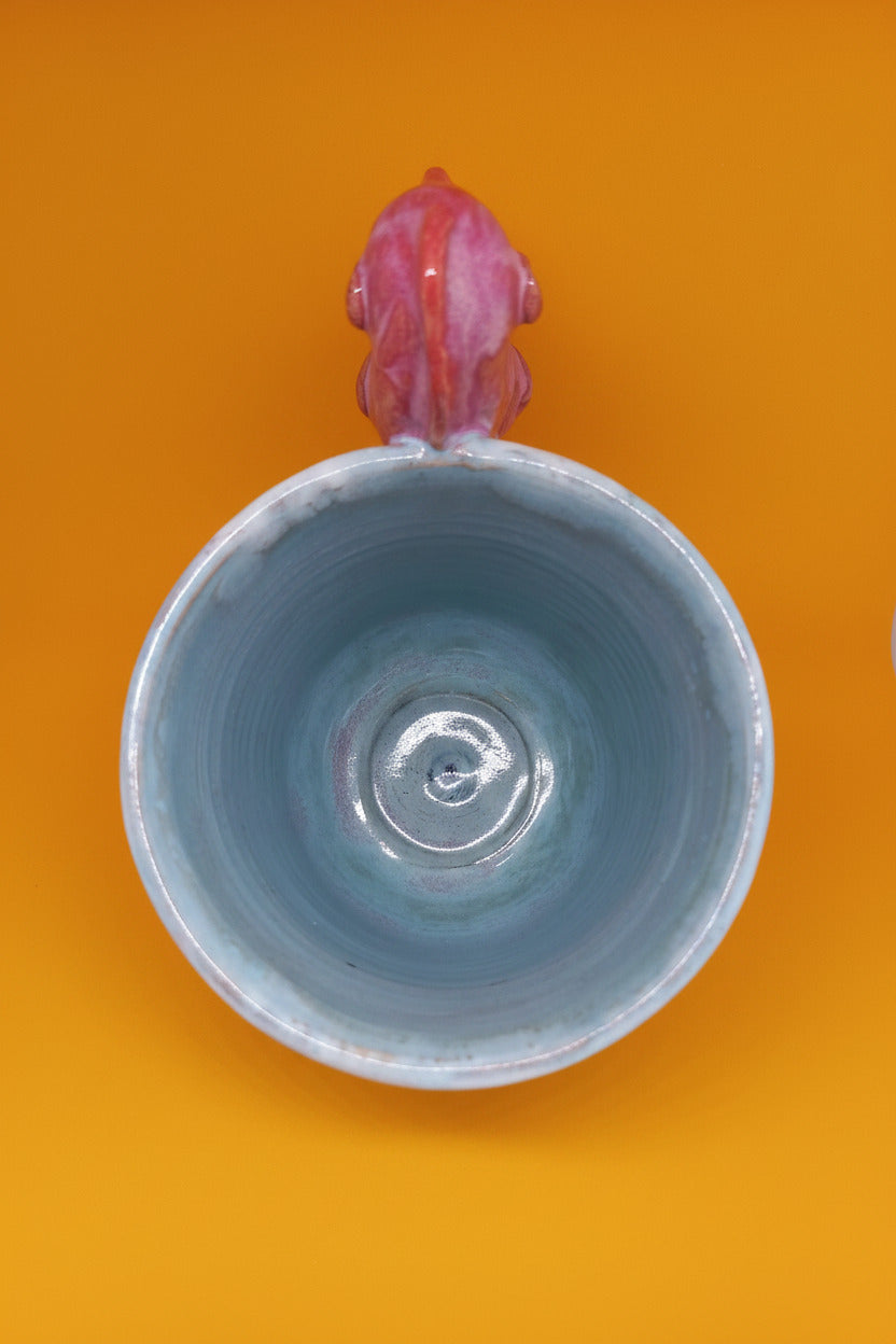 Handmade Ceramic Seahorse Mug – Sculptural Handle, Layered Glaze